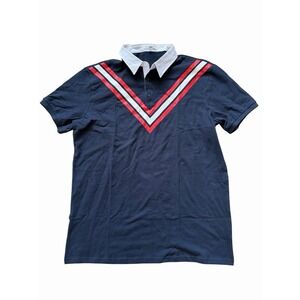 Fashion Nova Men's Champ Short Sleeve Polo XL Navy/Red Combo New With Tags